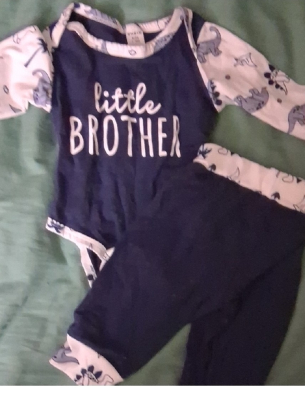 Source Unknown Navy & White "Little Brother" Legging Set